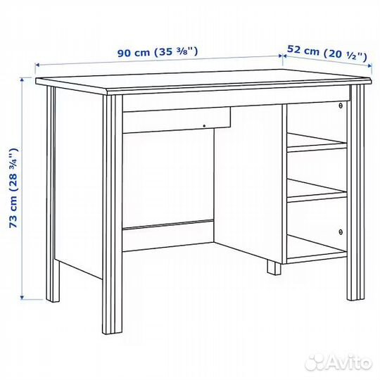 IKEA Брусали Brusali Письменный стол белый