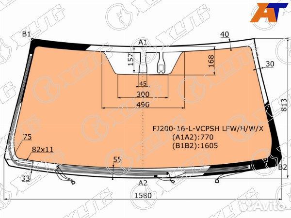 Стекло лобовое toyota land cruiser 200 /205