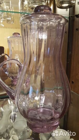 Кувшин цветное стекло СССР