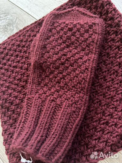 Снуд и варежки ручная работа