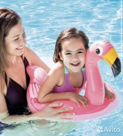 Детский круг Надувной фламинго розовый