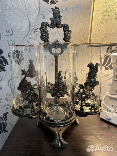 Коллекционные Винтажные Набор Стаканов в подставке