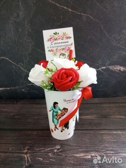 Букет из мыльных роз на 1 сентября