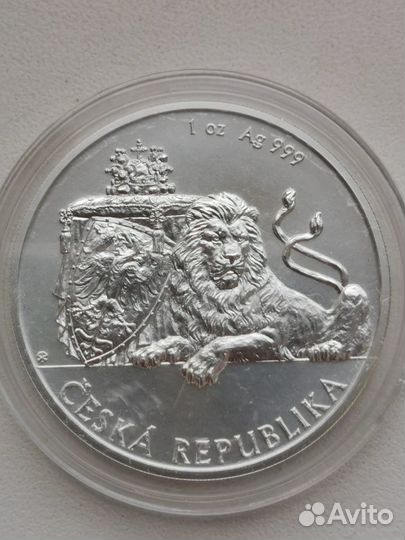 2023 Ниуэ Чешский Лев серебро 999 1 унция монета