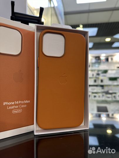 Чехол для iPhone 14 pro max кожаный