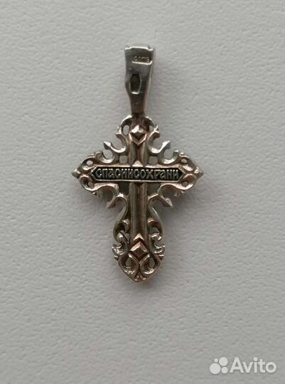 Серебряный крестик с фианитом