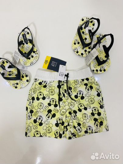 Gap baby Disney шорты и сланцы