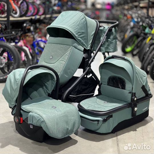 Коляска 3 в 1 Luxmom K92, зеленый