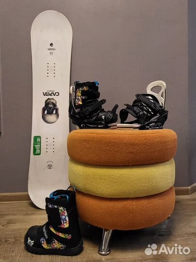 Детский сноуборд+крепления+ботинки