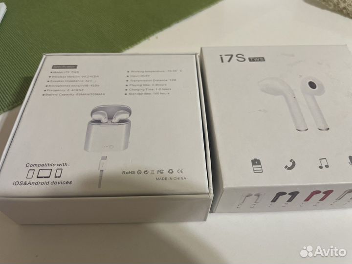 Беспроводные наушники i7S TWS (аналог AirPods)