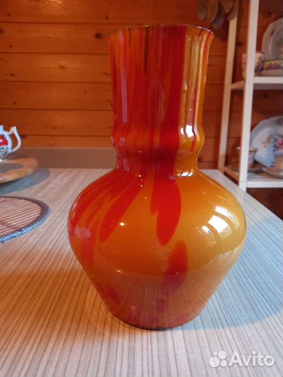 Ваза стекло Красный мац