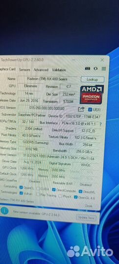 Видеокарта rx480 8 gb