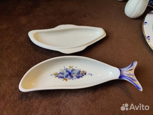 Гжельский фарфор, кобальт, золото. Оригинал, Новое