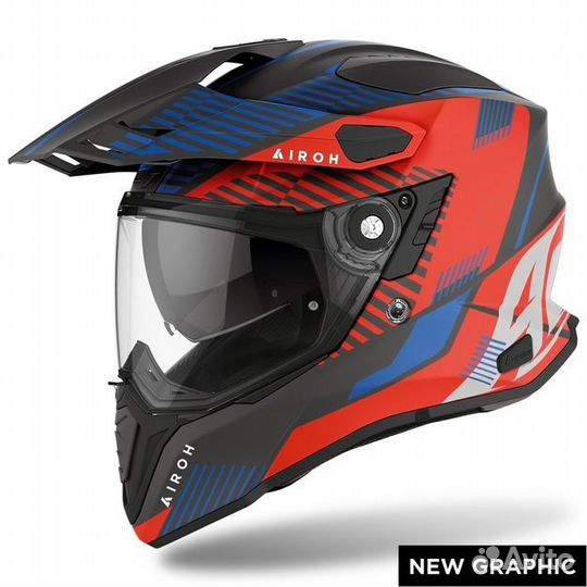 Airoh commander, RED/blue matt