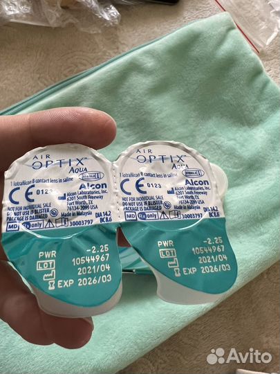 Контактные линзы air optix. (2,25). 1 пара