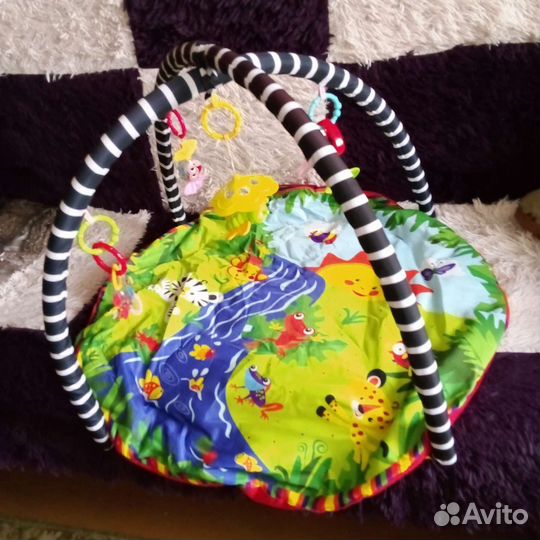 Развивающий коврик, ванночка, горка для купания