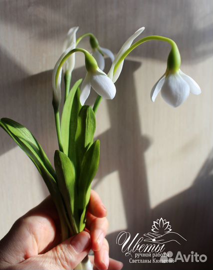 Подснежники из холодного фарфора