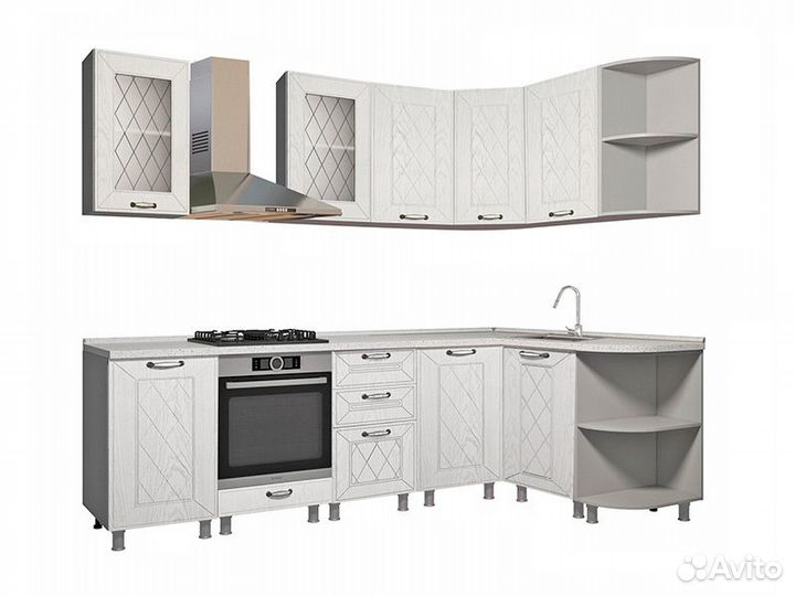 Кухня Афина айс Тумба 6М1 корп белый, фасад 6М1