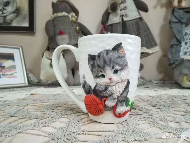 Кружки с декором из полимерной глины