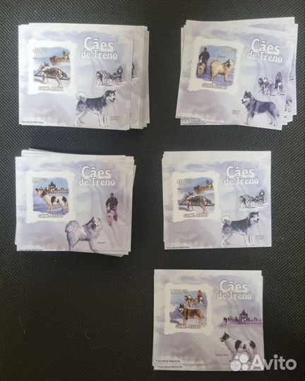 Марки Ездовые собаки. Гвинея-Биссау. 2009 год торг