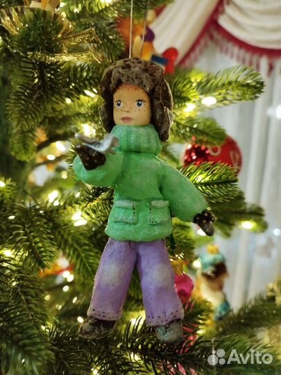 Ватная ёлочная игрушка 