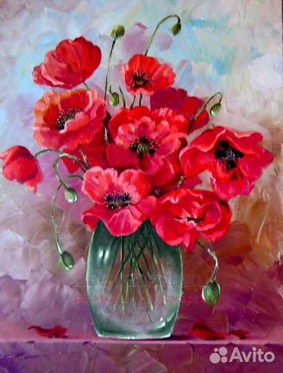 Яркий букет маков