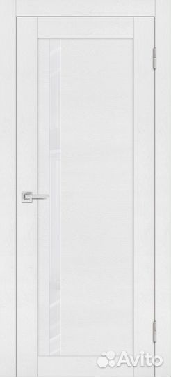 Межкомнатная дверь экошпон PST-8 белый ясень со ст