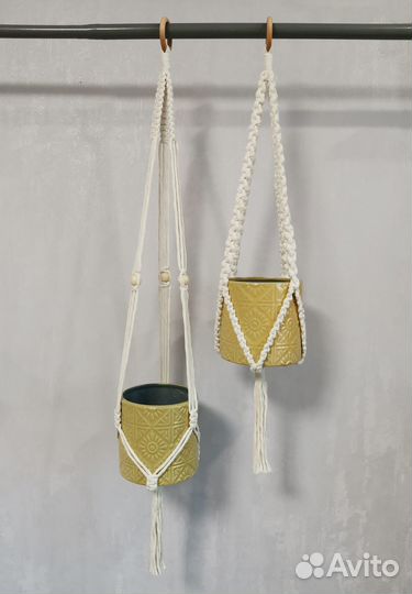 Кашпо макраме + цветочный горшок