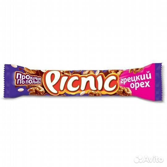 Шоколадный батончик Picnic Грецкий Орех 52 г