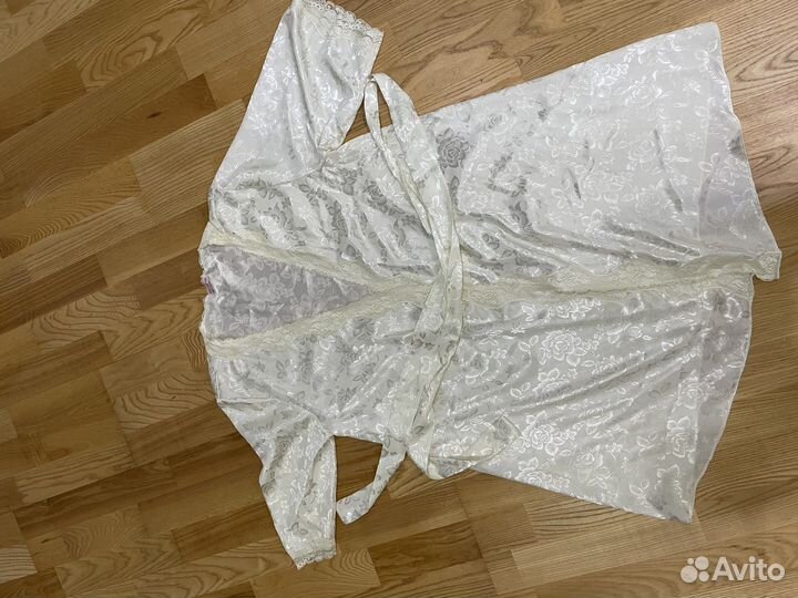 Шелковый комплект: халат и сорочка Mia-mia