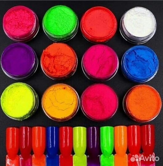 Неоновый пигмент для дизайна ногтей