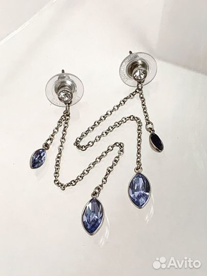 Серьги Swarovski Оригинал Длинные Подвески Пусеты