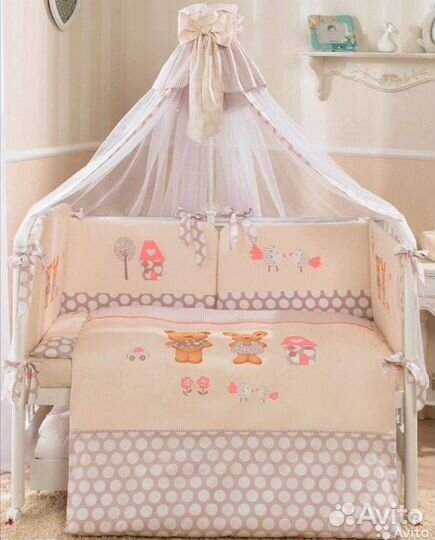 Бортики в кроватку и балдахин / комплект Perina