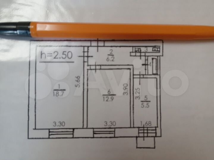 2-к. квартира, 45,5 м², 4/9 эт.