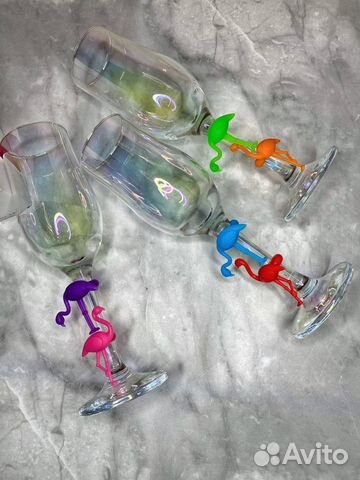 Маркеры для бокалов Фламинго