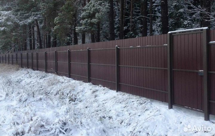 Забор из профнастила быстро