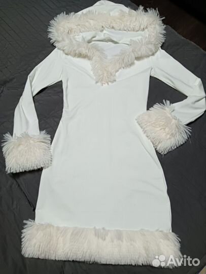 Платье y2k с мехом