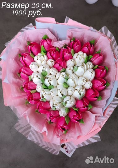 Букет из зефира в форме сердца