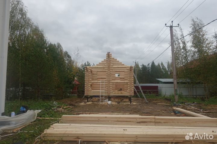 Сруб Бани с террасой