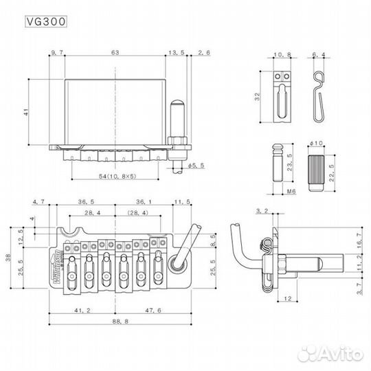 Тремоло бридж Gotoh vg 300 chrome