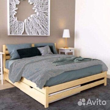 Кровать из натурального дерева 2-спальная 