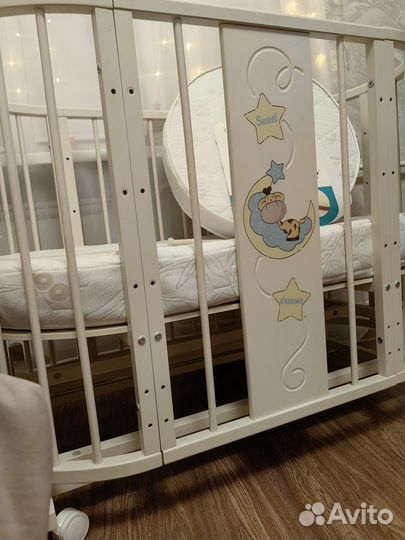 Кроватка трансформер для новорожденных Естель овал