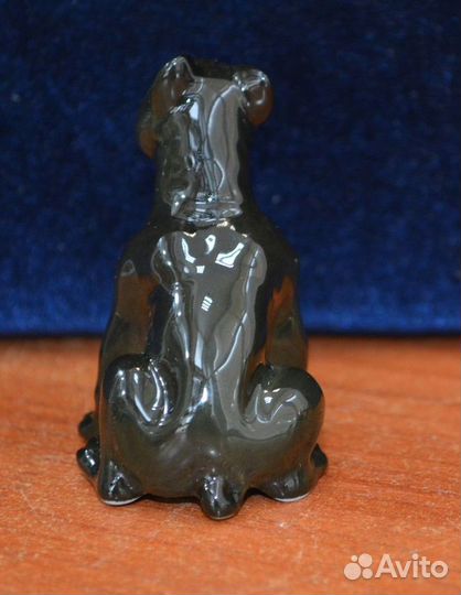 Фарфоровая статуэтка - французский бульдог. (черны