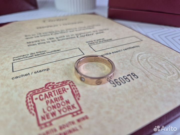 Cartier love кольцо