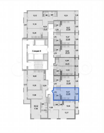Квартира-студия, 23,7 м², 21/22 эт.