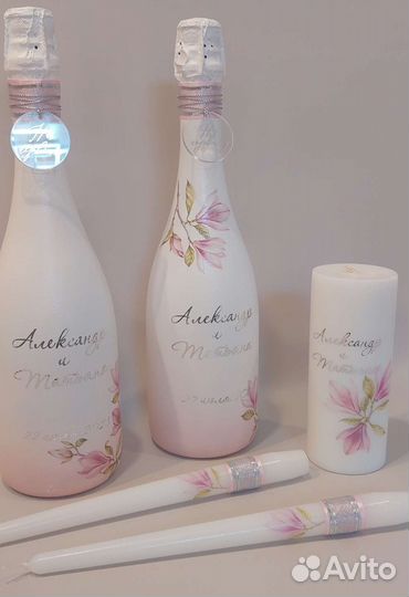 Бокалы,свечи, свадебные аксессуары,наборы