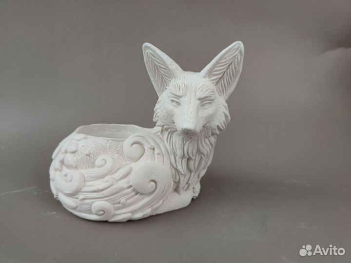 Кашпо из гипса Лиса