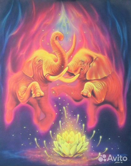 Картина 80х100 см флуоресцентные краски