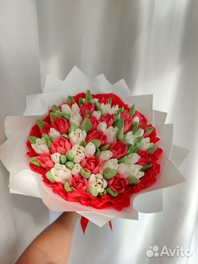 Букет из зефирных тюльпанов для учителя