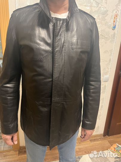 Кожаная куртка мужская 52 54